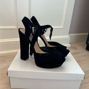 Steve Madden Suede Black Platform Heels